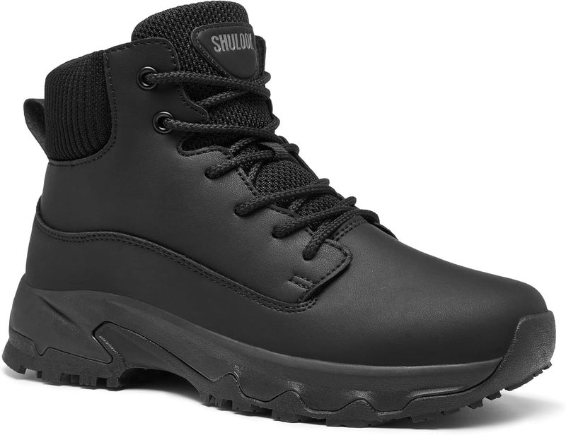 SHULOOK Non Slip Work Boots for Women Slip-Resistant Shoes Waterproof Food Service Chef Kitchen Restaurant Working Casual Comfortable Ankle Boot Outdoor Walking Booties Sneakers - Image 1